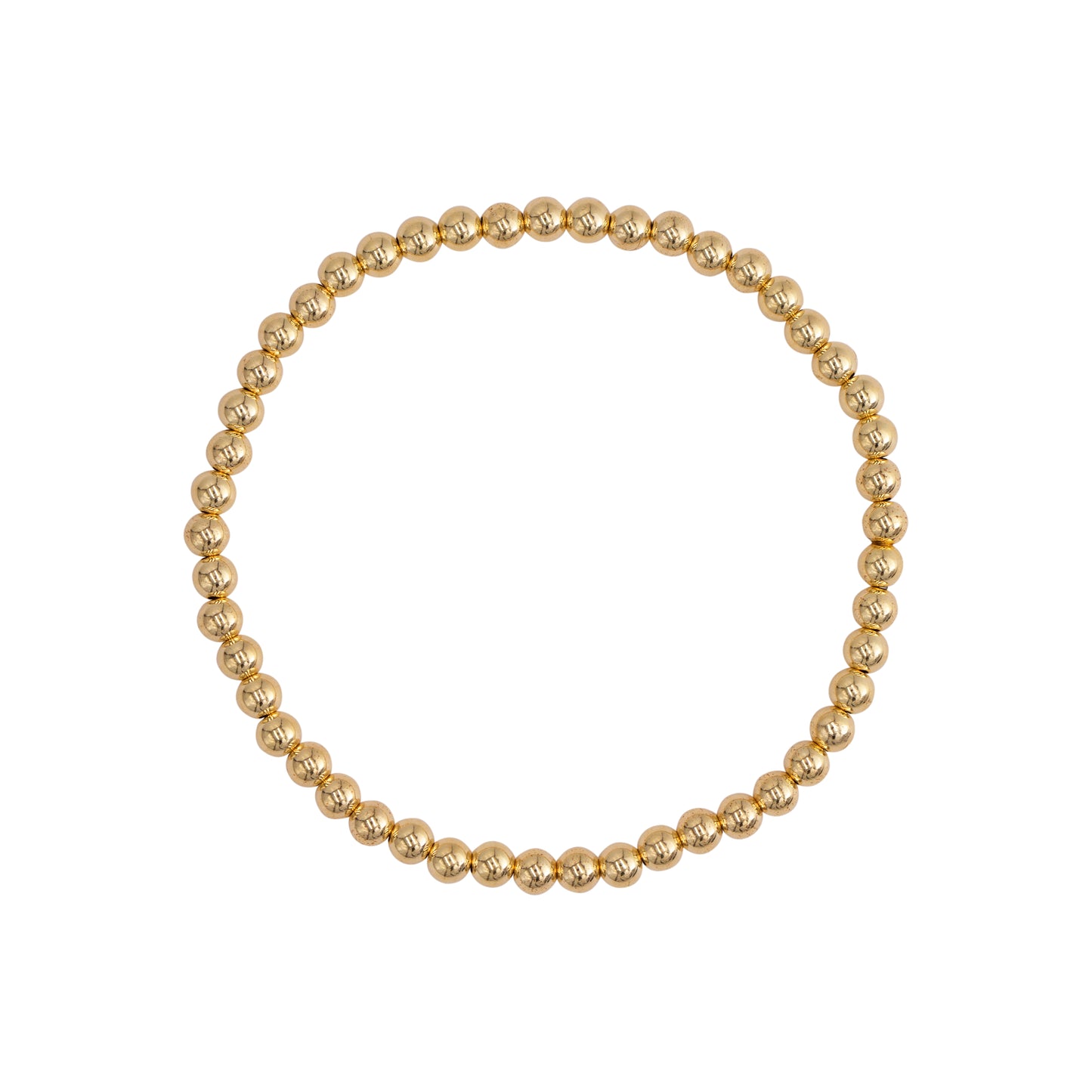 GOLD-FILLED 4MM BEADED STRETCH BRACELET