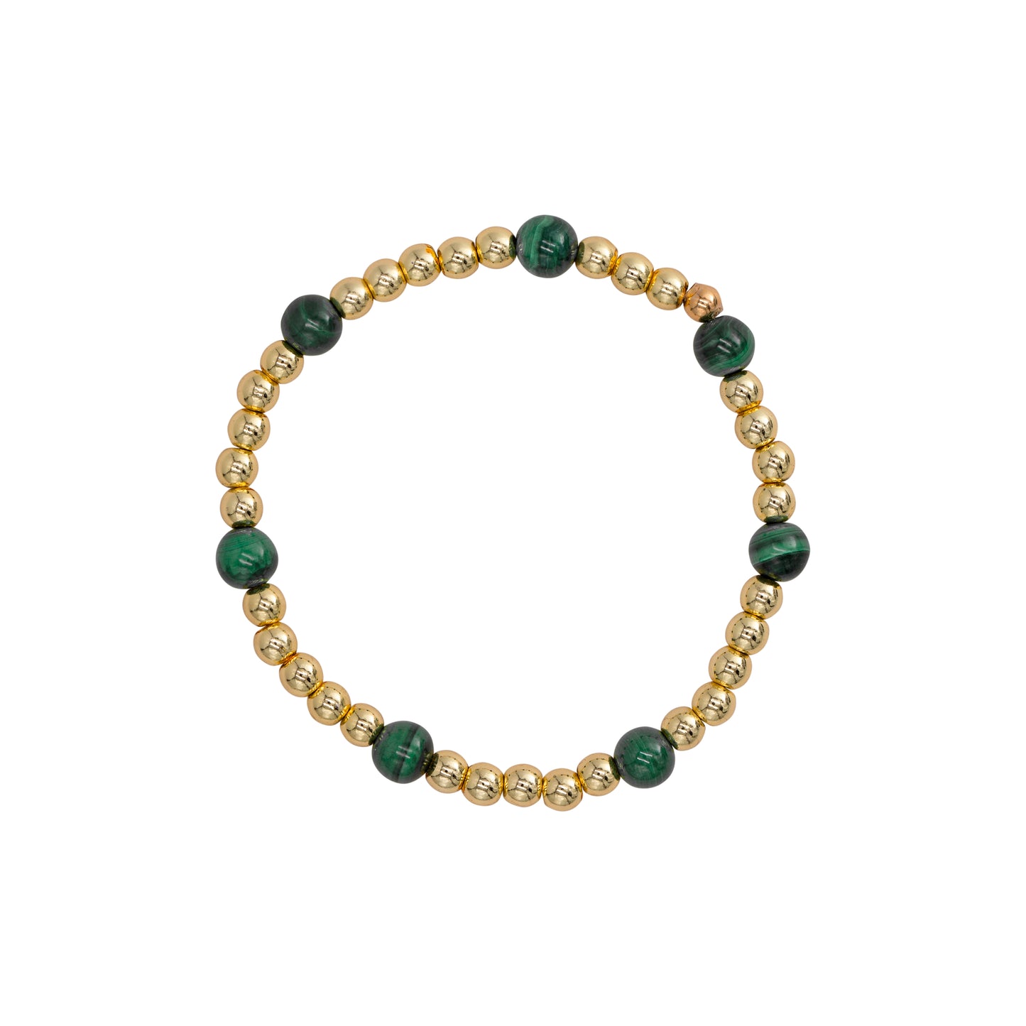 GOLD BEADED STRETCH BRACELET WITH STONES