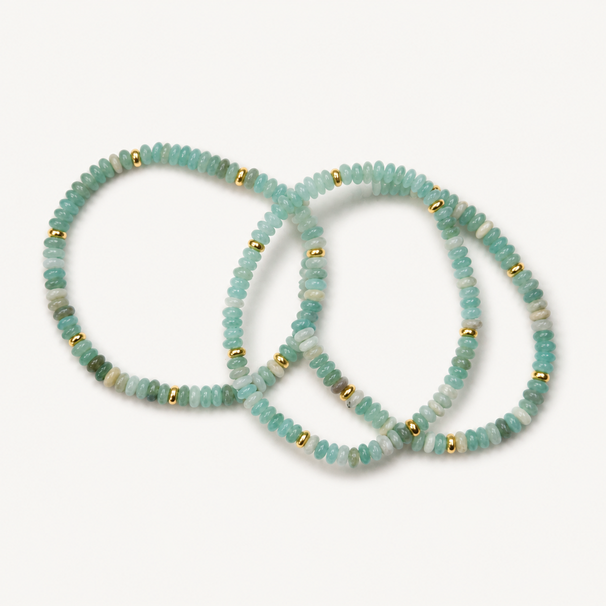 Amazonite three-bracelet set