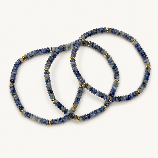 Blue stone three-bracelet set