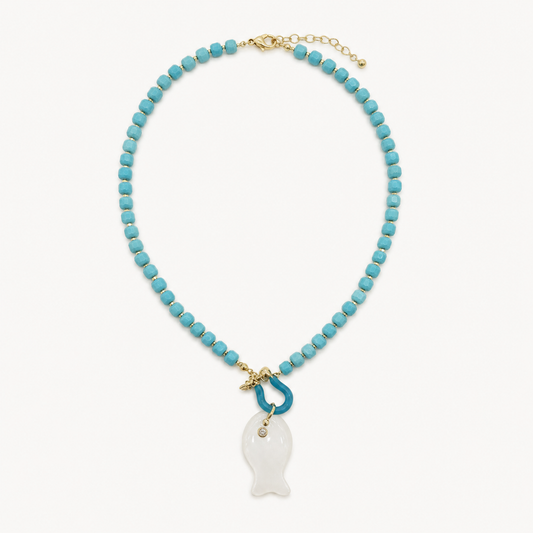 WHITE FISH NECKLACE