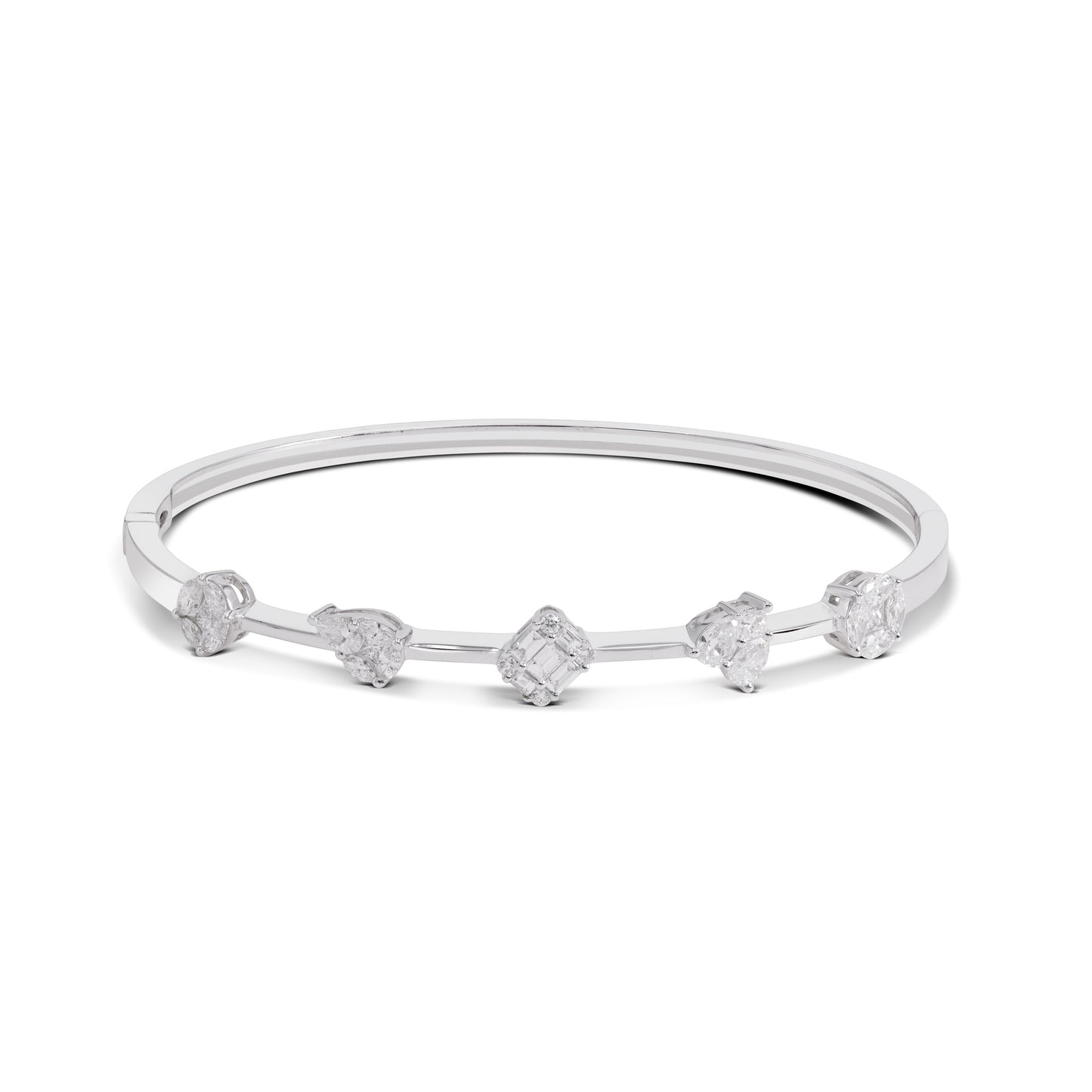 18K MULTI-SHAPE DIAMOND BANGLE