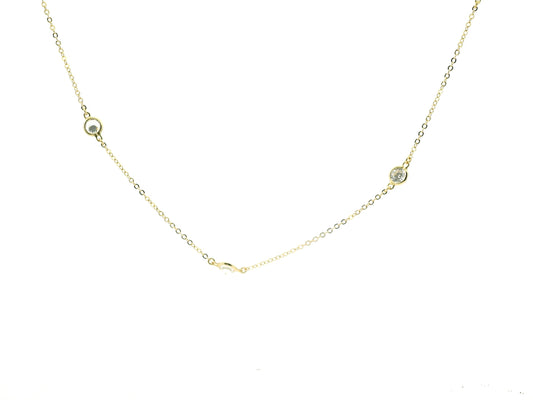 Elegant Gold & White Gemstone Necklace (Layerables)