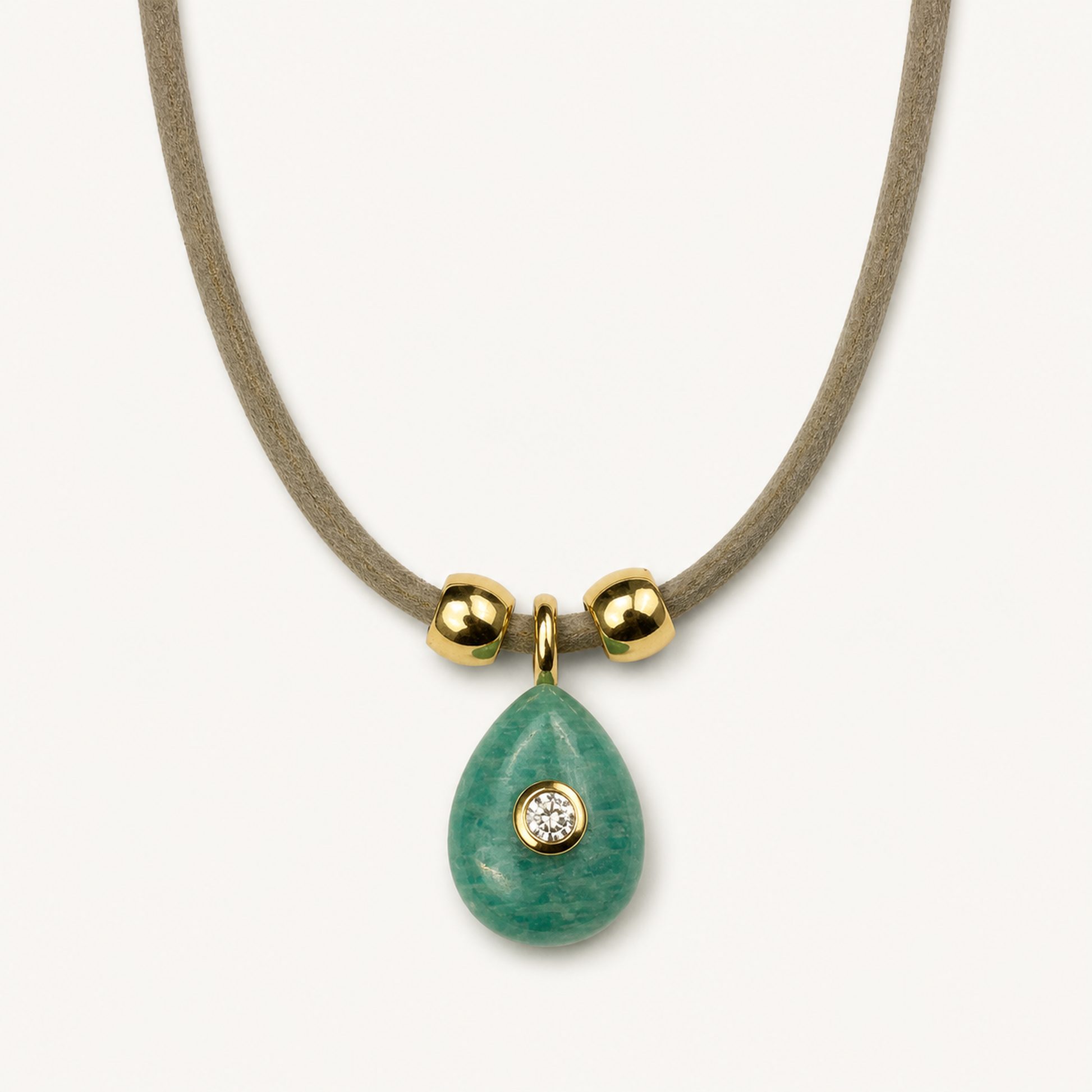 AMAZONITE TEARDROP CORD NECKLACE product image
