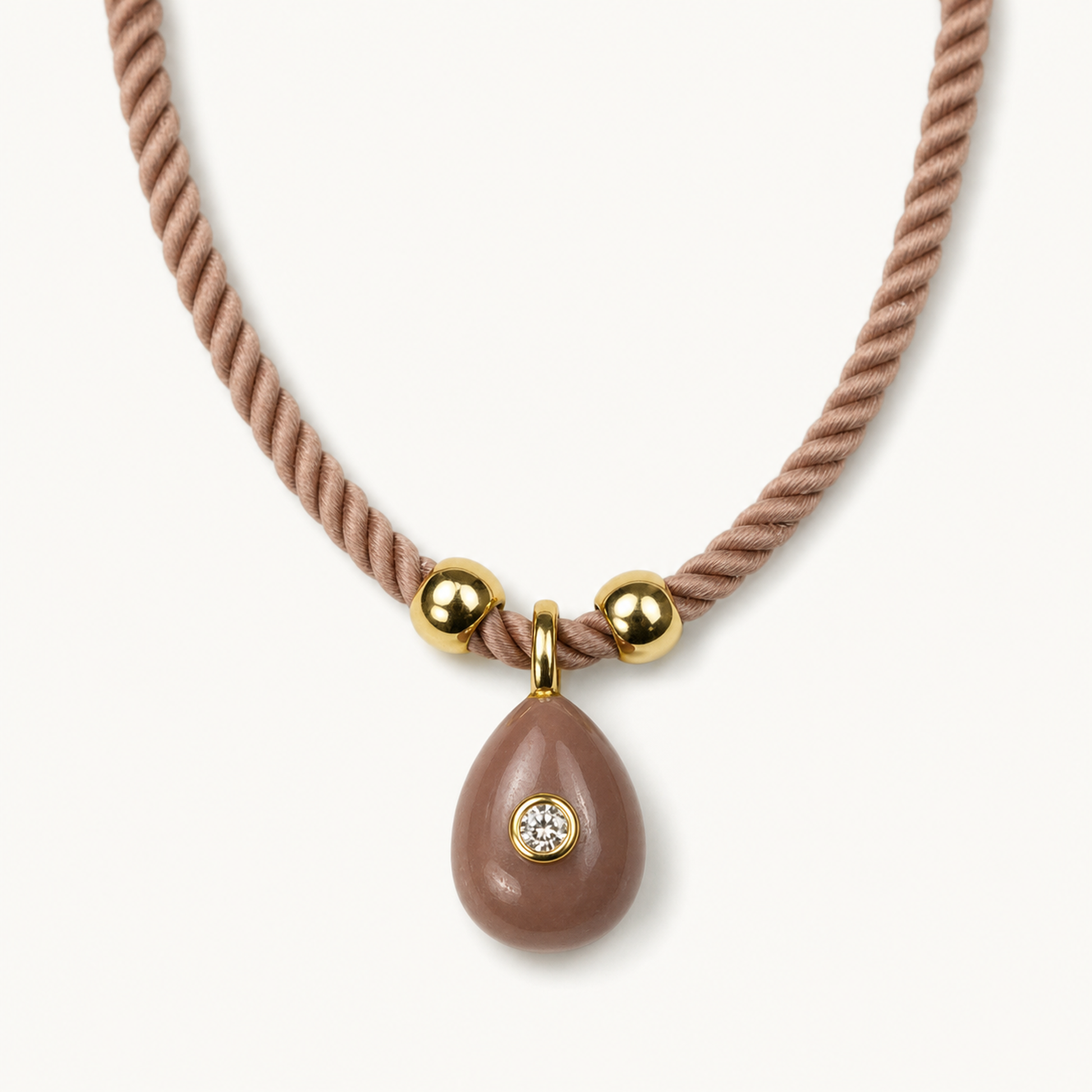 MAUVE TEARDROP CORD NECKLACE product image