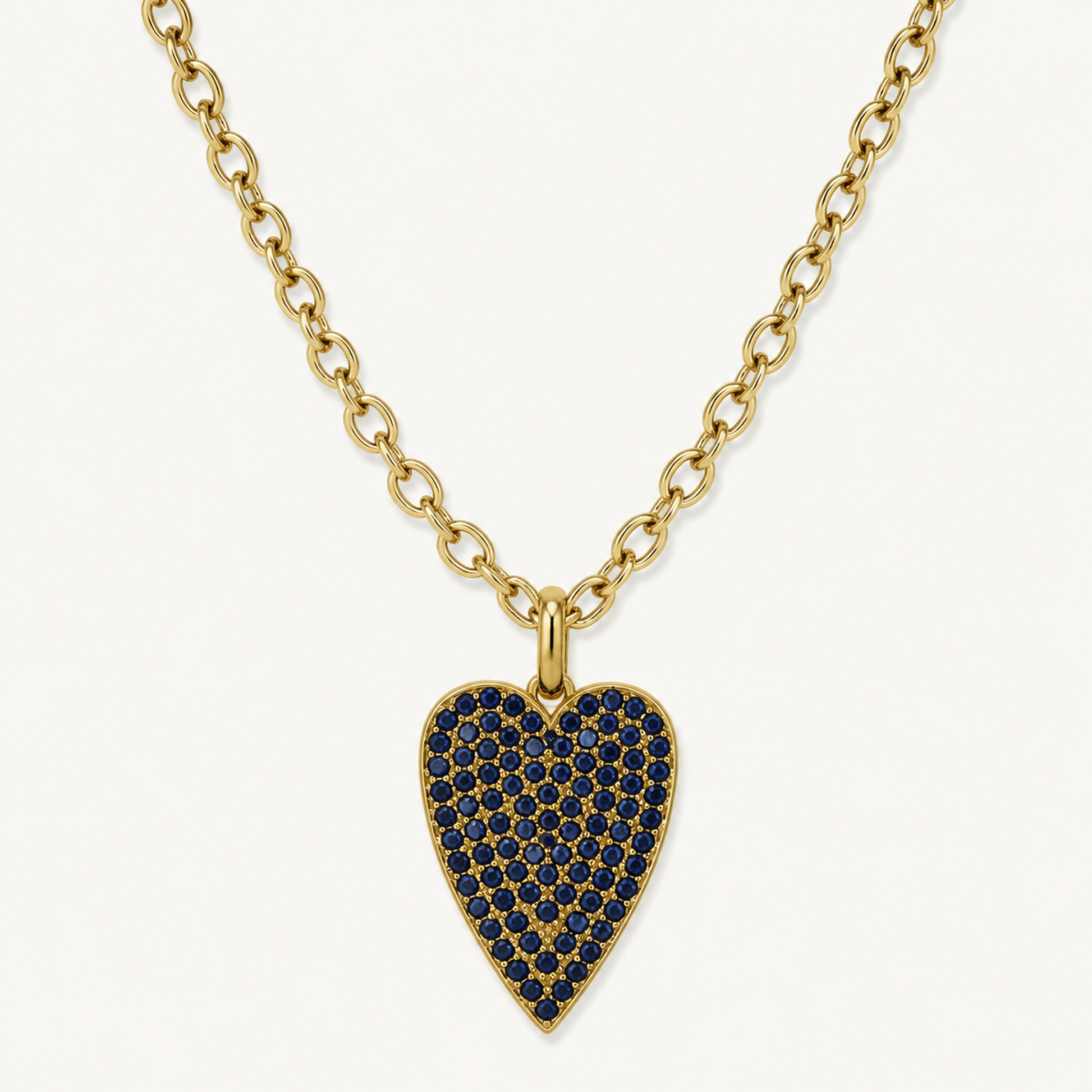 NAVY PAVE HEART NECKLACE product image