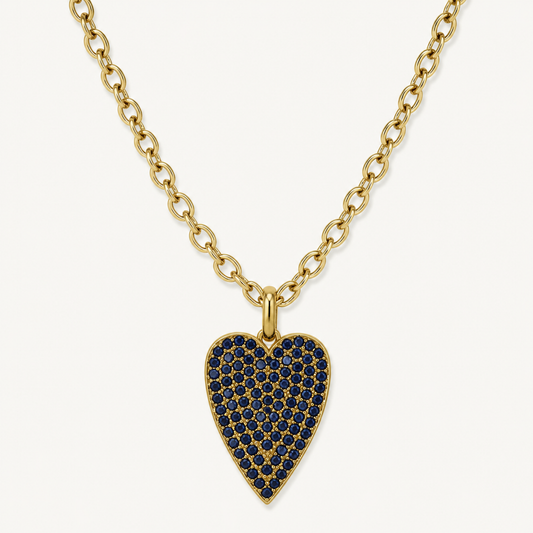 NAVY PAVE HEART NECKLACE product image