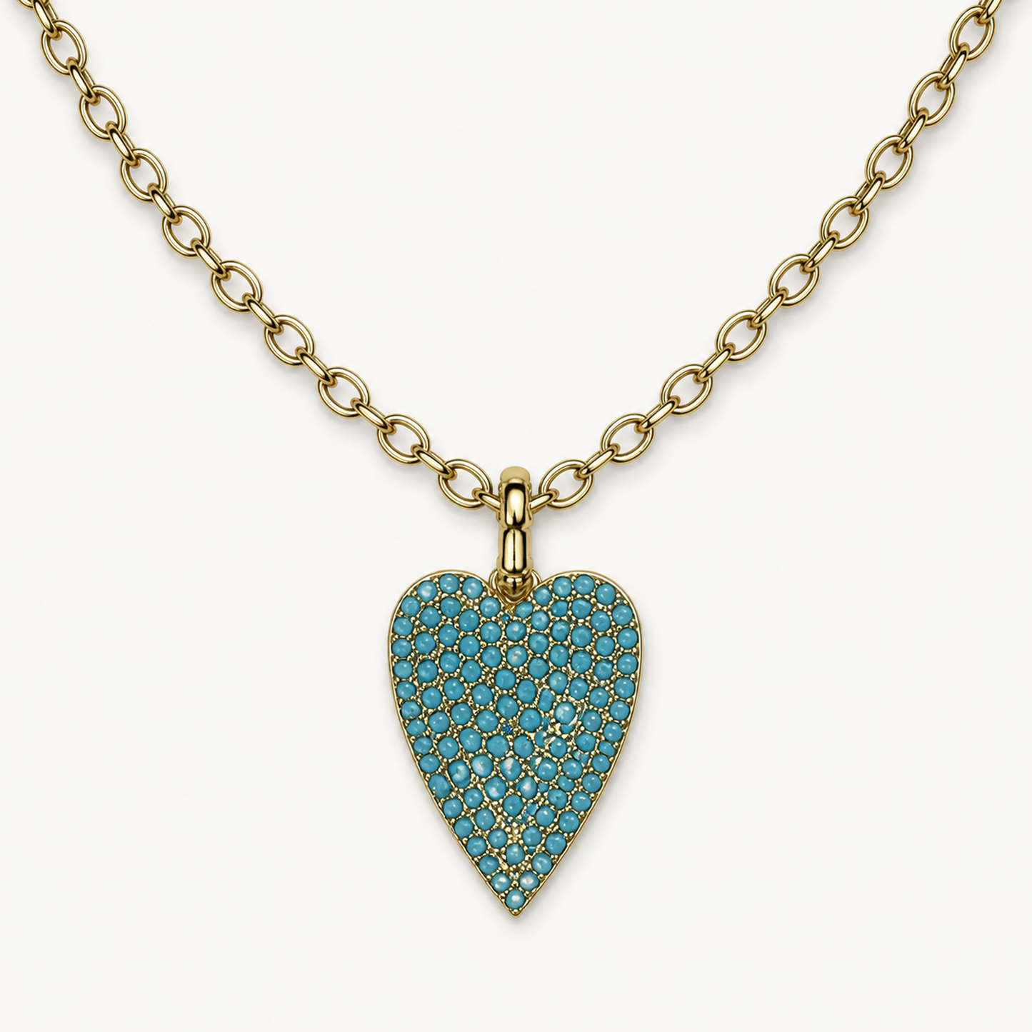 TURQUOISE PAVE HEART NECKLACE product image