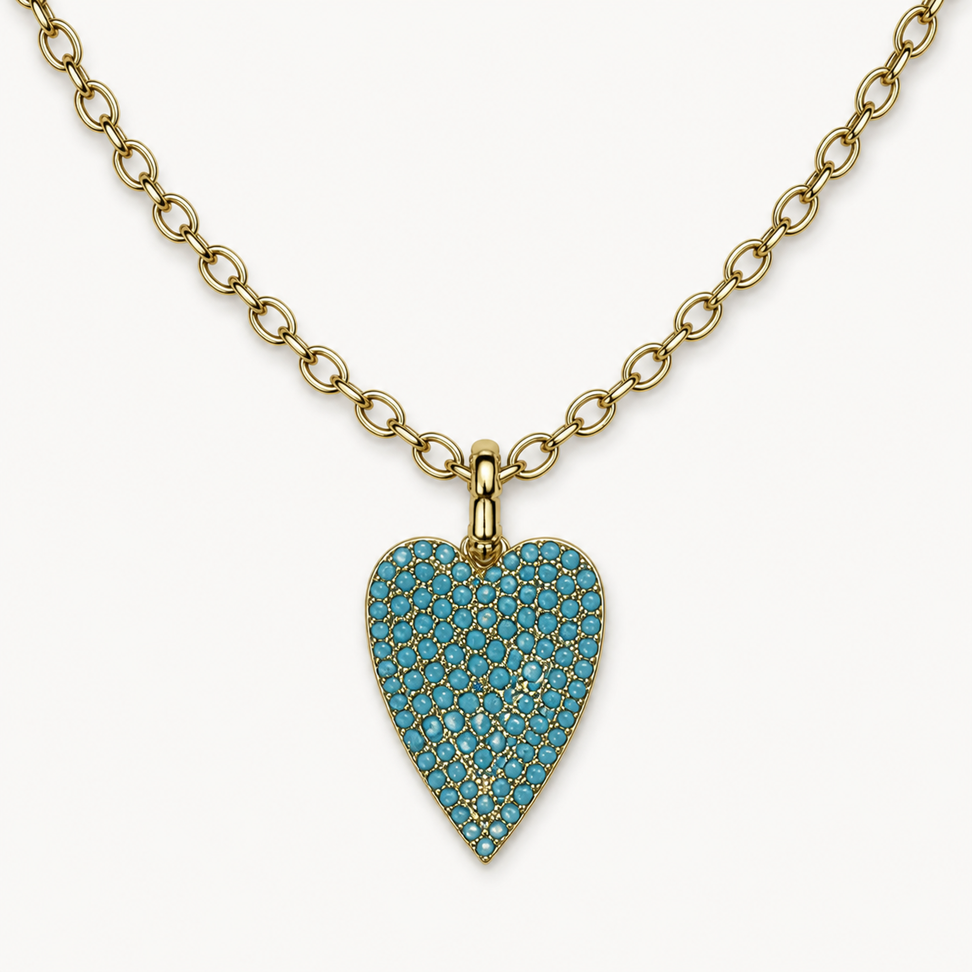 TURQUOISE PAVE HEART NECKLACE product image