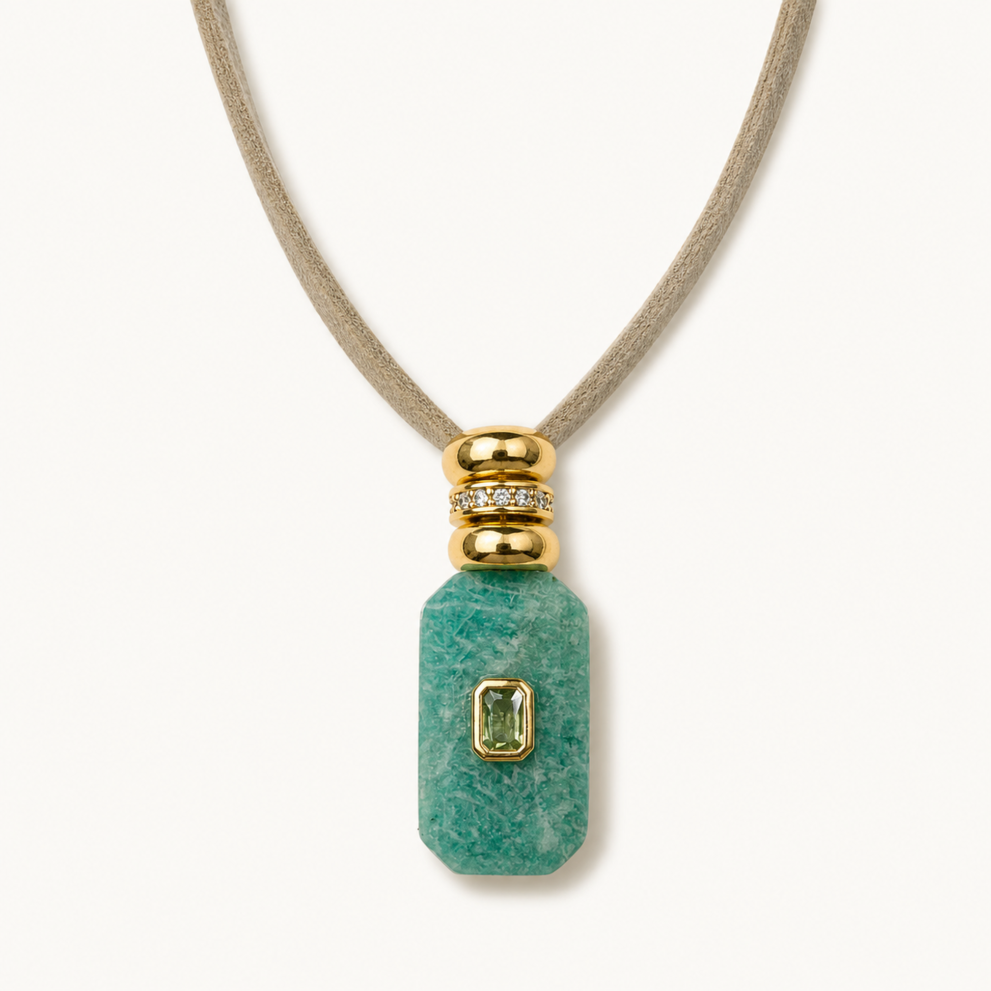 AMAZONITE RECTANGLE CORD NECKLACE product image