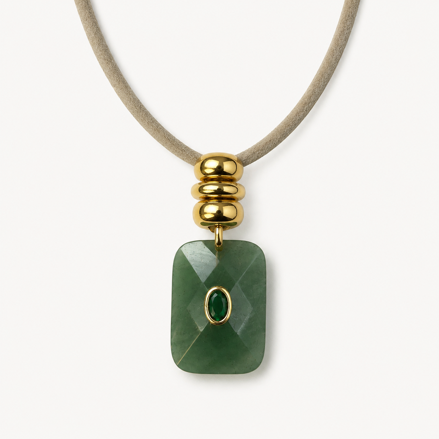 GREEN AVENTURINE RECTANGLE CORD NECKLACE product image