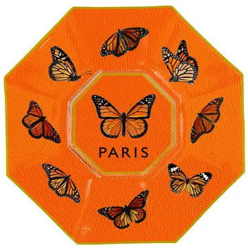 ORANGE "PARIS" DECOUPAGE DISH