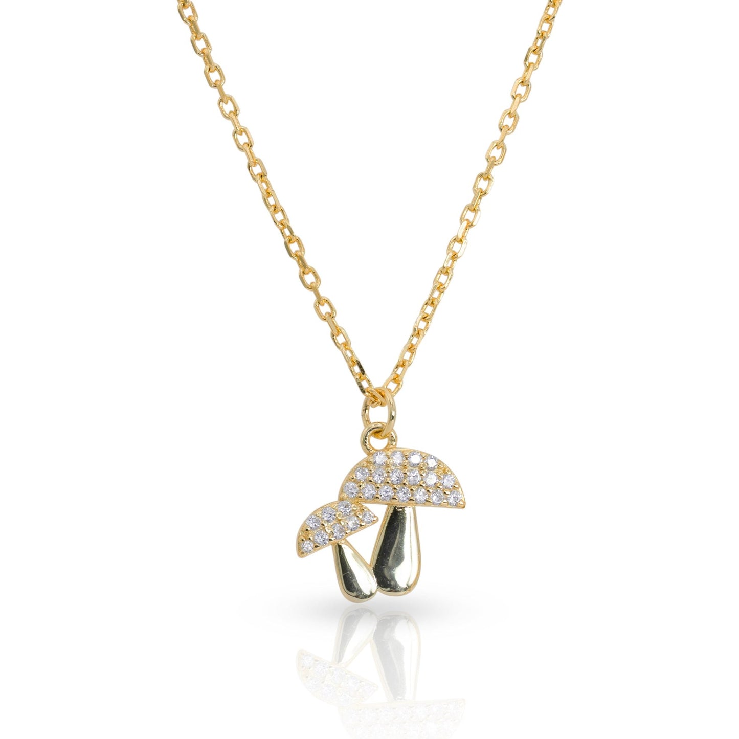 GOLD NECKLACE WITH MUSHROOM CHARM