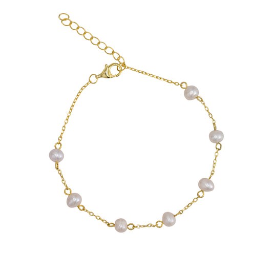 GOLD PEARL BY THE YARD BRACELET