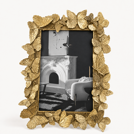 Gold butterfly 4 by 6 picture frame