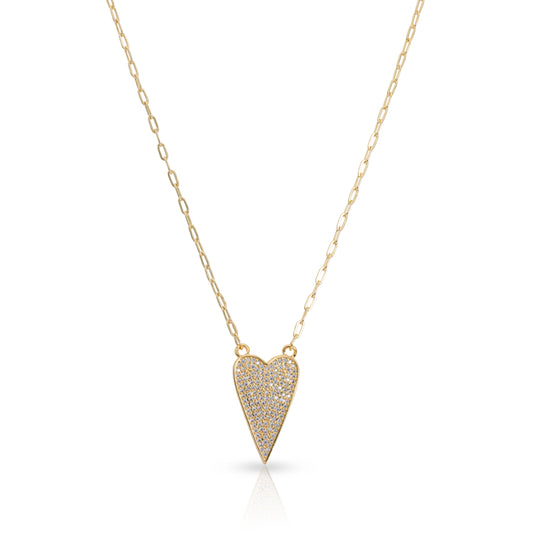 GOLD NARROW HEART CHAIN NECKLACE