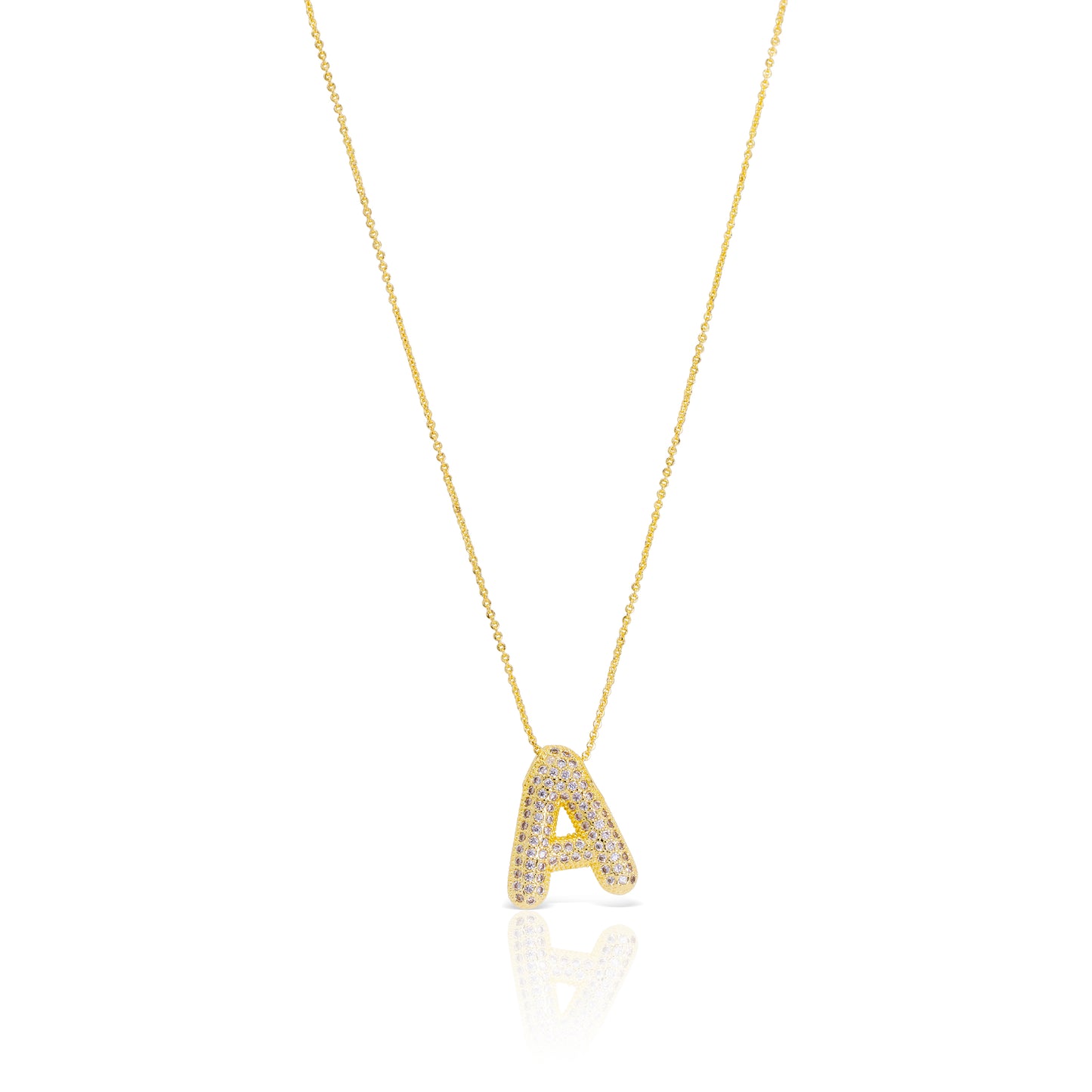 BUBBLE LETTER CZ NECKLACE