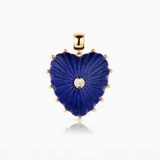 LAPIS CARVED HEART CHARM