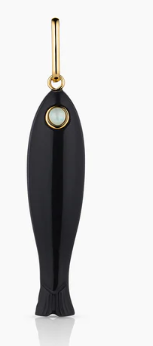 BLACK ONYX FISH CHARM