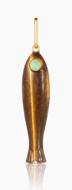 TIGER EYE FISH CHARM