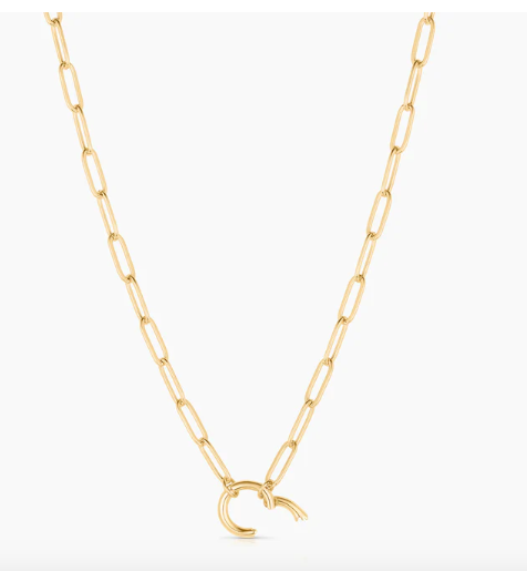 18" PAPERCLIP LINK CHAIN OPENABLE CHARM CLIP