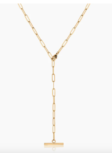 19" PAPERCLIP LINK TOGGLE LARIAT NECKLACE