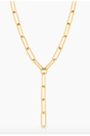 20" +2.5" DROP CHAIN PAPERCLIP LINK CHAIN NECKLACE