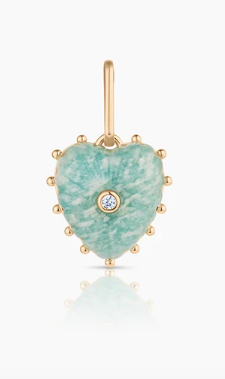 SMALL AMAZONITE CARVED HEART CHARM