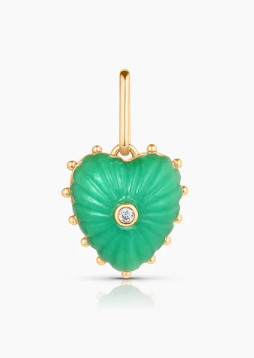 SMALL CHRYSOPRASE CARVED HEART CHARM