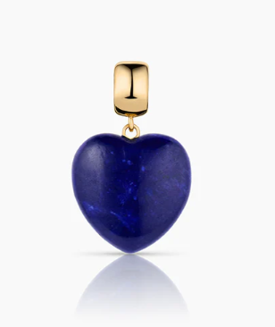 BLUE LAPIS  SMALL SMOOTH HEART CHARM