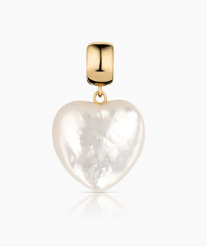 MOTHER OF PEARL SMALL SMOOTH HEART CHARM