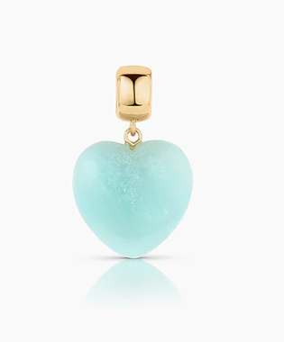 AMAZONITE SMALL SMOOTH HEART CHARM