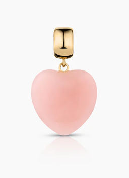 PINK JADE SMALL SMOOTH HEART CHARM