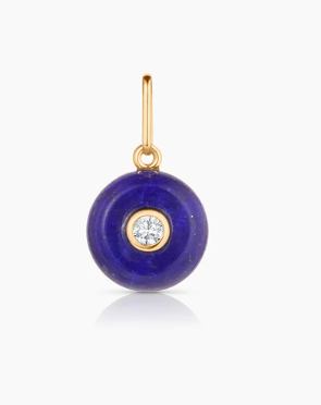 BLUE LAPIS SMOOTH ROUND CHARM