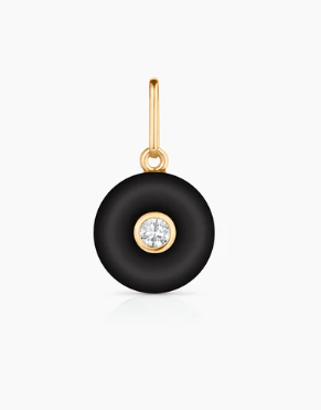 BLACK ONYX SMOOTH ROUND CHARM