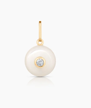 MOTHER OF PEARL SMOOTH ROUND CHARM