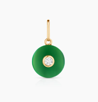 GREEN JADE SMOOTH ROUND CHARM