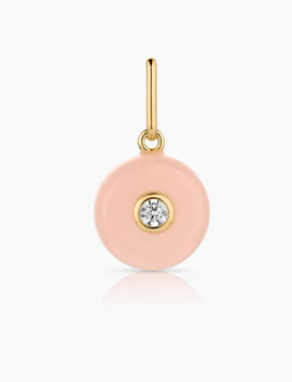 PINK JADE SMOOTH ROUND CHARM