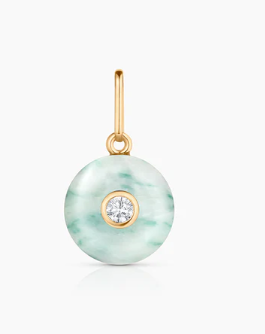 GREEN DOT SMOOTH ROUND CHARM