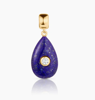 BLUE LAPIS SMOOTH TEARDROP CHARM