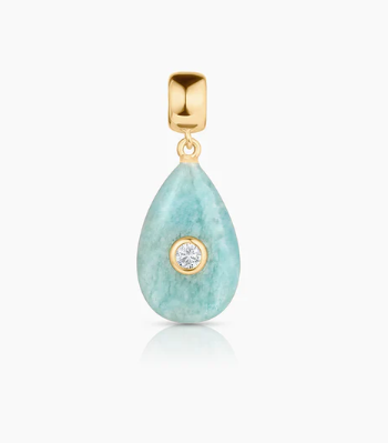 AMOZONITE SMOOTH TEARDROP CHARM