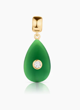 GREEN JADE SMOOTH TEARDROP CHARM