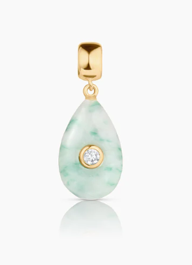 GREEN DOT SMOOTH TEARDROP CHARM