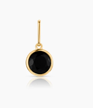 BLACK CUBIC ZIRCONIA ROUND CHARM