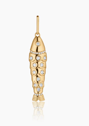 GOLD & CUBIC ZIRCONIA FISH CHARM