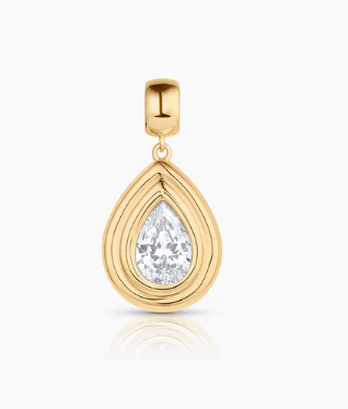 TEARDROP CUBIC ZIRCONIA CHARM