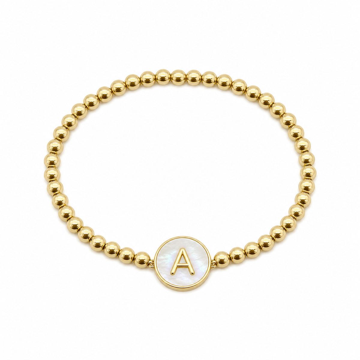Initial A bead bracelet