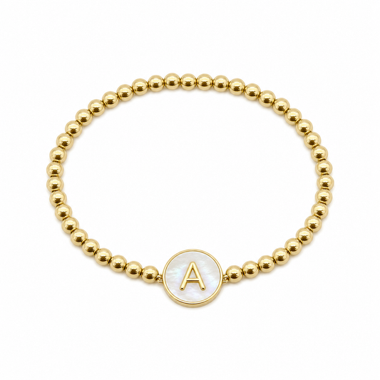 Initial A bead bracelet
