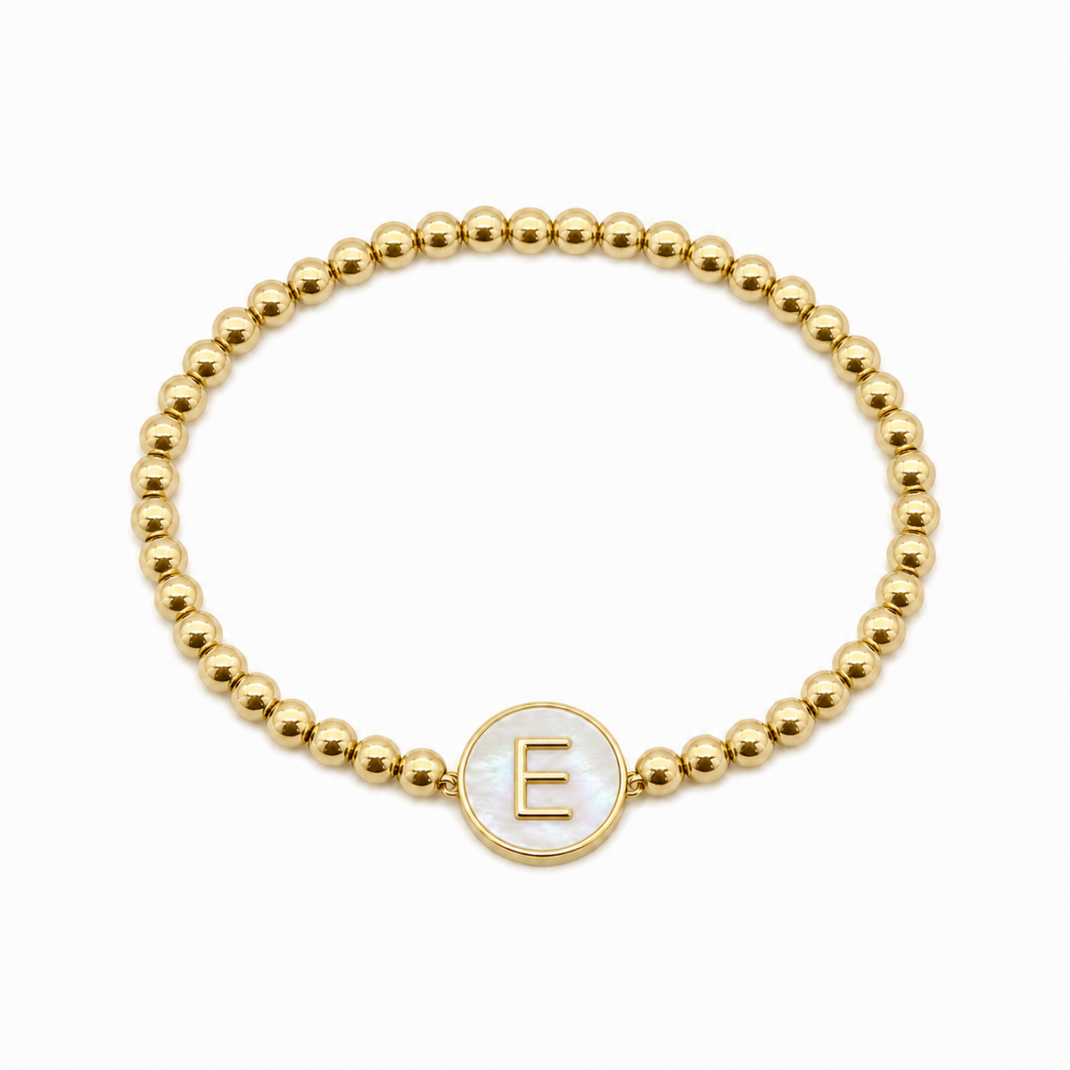 Initial E bead bracelet