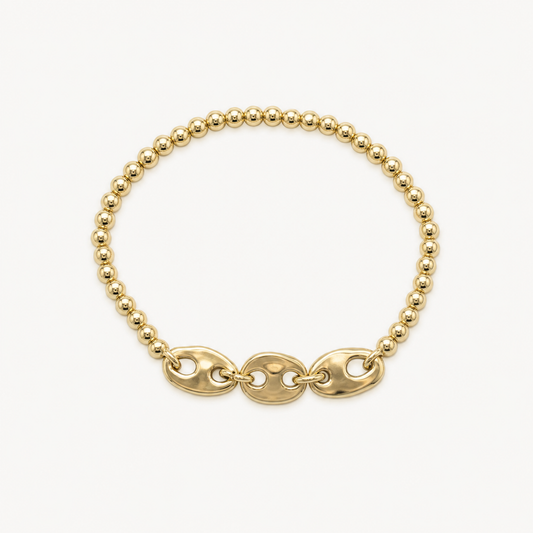 Smooth link bead bracelet